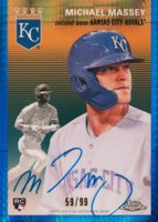 2023 Topps Chrome Platinum Anniversary Autographs #MMAS Michael Massey Blue Prism Baseball Card