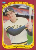 1986 Fleer Star Stickers #19 Jose Canseco Baseball Card