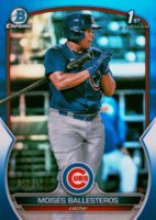 2023 Bowman Chrome Prospects #BCP11 Moises Ballesteros Blue Refractor Baseball Card