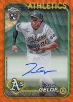 2024 Topps Chrome Rookie Autographs #RAZG Zack Gelof Orange Wave Refractor Baseball Card
