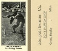 1916 Herpolsheimer Co. #70 Hank Gowdy Baseball Card
