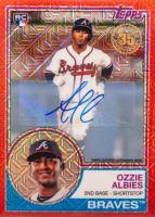 2018 Topps Silver Pack 1983 Chrome Promo #26 Ozzie Albies Autograph-Red Refractor Baseball Card