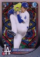 2025 Bowman #12 Roki Sasaki Etched in Glass Variation Baseball Card
