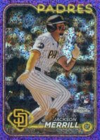 2024 Topps Chrome #207 Jackson Merrill Purple Speckle Refractor Baseball Card