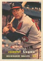 1957 Topps #4 Johnny Logan Baseball Card