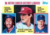 1984 Topps Nestle Hand Cut #706 NL Active Career Victory Leaders Baseball Card