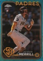 2024 Topps Chrome Logofractor Edition #207 Jackson Merrill Aqua Refractor Baseball Card