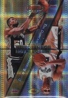 1997 Bowman's Best Mirror Image #MI6 David Robinson/Marcus Camby/Shawn Kemp/Tim Duncan Atomic Refractor Basketball Card
