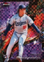 2024 Topps Finest #50 Yoshinobu Yamamoto Purple Checkerboard Refractor Baseball Card