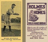 1916 Holmes for Homes Bread #89 Hugh Jennings Baseball Card