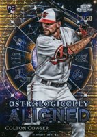 2024 Topps Chrome Cosmic Astrologically Aligned #24 Colton Cowser Gold Interstellar Refractor Baseball Card