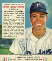 1953 Red Man Tobacco #14 Duke Snider Baseball Card