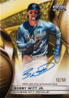 2025 Topps Chrome Black Autographs #BW Bobby Witt Jr. Gold Mini Diamond Baseball Card