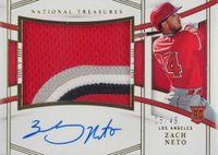 2023 Panini National Treasures #165 Zach Neto Material Signature-Holo Gold Baseball Card