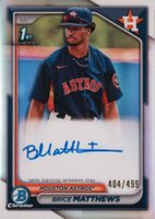 2024 Bowman Chrome Prospect Autographs #CPABM Brice Matthews Refractor Baseball Card