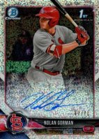 2018 Bowman Draft Chrome Draft Picks Autographs #CDANG Nolan Gorman Sparkles Refractor Baseball Card