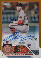 2023 Topps Chrome Rookie Autograph #RAGR Grayson Rodriguez Gold Baseball Card
