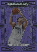 2022 Panini Obsidian #121 Luka Doncic Electric Etch Purple Flood Basketball Card