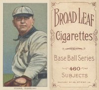 1909 White Borders Broadleaf 460 #521 Cy Young Glove Shows Baseball Card