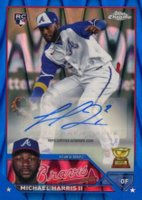 2023 Topps Chrome Update Autograph #ACMH Michael Harris II Blue Raywave Baseball Card