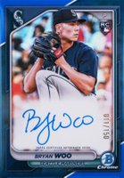 2024 Bowman Chrome Rookie Autographs #CRABW Bryan Woo Blue Refractor Baseball Card