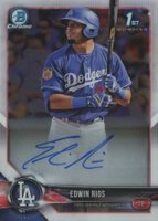 2018 Bowman Chrome Prospects Autographs #BCPAER Edwin Rios Baseball Card