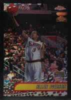 2001 Topps Chrome #3 Allen Iverson Black Refractor Basketball Card