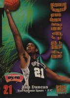 1997 Skybox Z-Force #111 Tim Duncan Super Rave Basketball Card