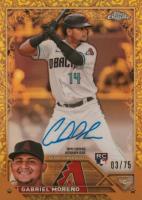 2023 Topps Gilded Collection Topps Chrome Gold Etch Autographs #CGAGMO Gabriel Moreno Yellow Baseball Card