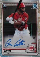 2020 Bowman Chrome Prospect Autographs #CPAQC Quin Cotton Refractor Baseball Card