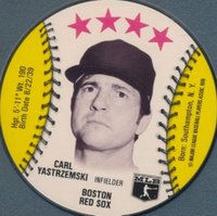1976 Isaly's Sweet William Disc # Carl Yastrzemski Baseball Card