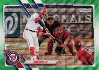 2021 Topps Chrome #150 Juan Soto Green Wave Refractor Baseball Card