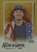 2020 Topps Allen & Ginter Chrome #193 Nyjah Huston Gold Refractor Baseball Card