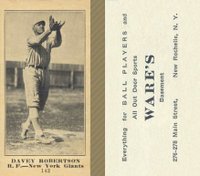1916 Wares #143 Davey Robertson Baseball Card