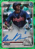 2020 Bowman Chrome Prospect Autographs #CPAMH Michael Harris Green Atomic Baseball Card