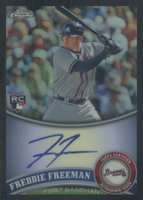 2011 Topps Chrome #173 Freddie Freeman Autograph-Black Refractor Baseball Card