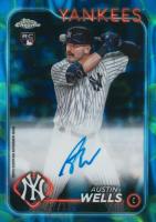 2024 Topps Chrome Update Chrome Rookie Autographs #RAAW Austin Wells Blue/Green Lava Lamp Baseball Card