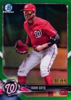 2018 Bowman Mega Box Chrome #BCP52 Juan Soto Green Refractor Baseball Card