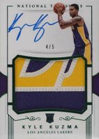 2017 Panini National Treasures #126 Kyle Kuzma Patch Autograph-Emerald Basketball Card