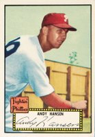 1952 Topps #74b Andy Hansen Black Back Baseball Card
