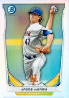 2014 Bowman Prospects  #BCP73 Jacob DeGrom Chrome-Refractor Baseball Card