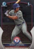 2023 Bowman Draft #BDC106 Wyatt Langford Chrome Baseball Card