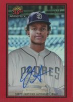 2019 Bowman Draft Chrome 30th Anniversary Autographs #CJA CJ Abrams Red Refractor Baseball Card
