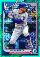 2024 Bowman Chrome Mega Box #62 Mookie Betts Aqua Refractor Baseball Card