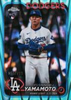 2024 Topps Chrome Update #USC108 Yoshinobu Yamamoto Aqua Raywave Baseball Card