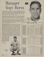 1963 New York Yankees Tri-Fold #11 Yogi Berra Baseball Card