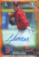 2016 Bowman Prospect Autographs #YM  Yoan Moncada Chrome-Orange Refractor Baseball Card