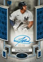 2024 Topps Tier One Break Out Autographs #BOAJD Jasson Dominguez Blue Foil Baseball Card
