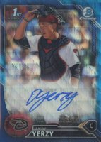 2016 Bowman Draft Chrome Draft Picks Autographs #CDAAY Andy Yerzy Blue Wave Refractor Baseball Card