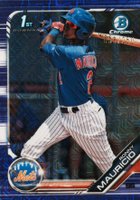 2019 Bowman Mega Box Chrome #107 Ronny Mauricio With Helmet-Purple Refractor Baseball Card